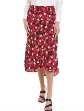 Cabi 4212 Corsage Floral Skirt In Red Size 12
